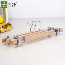 high quality beech wood pants trousers wooden  hangers for clothes shops